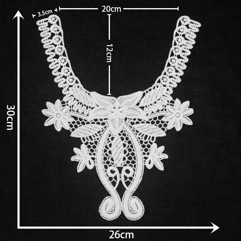 Ручная работа Черно-белая кружевная брошь-воротник, отделка для одежды