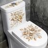 Luxuriöser Diamantbesetzter Goldener Blumiger Toiletten-Dekorationsaufkleber Selbstklebend Wasserdicht Und Langlebig