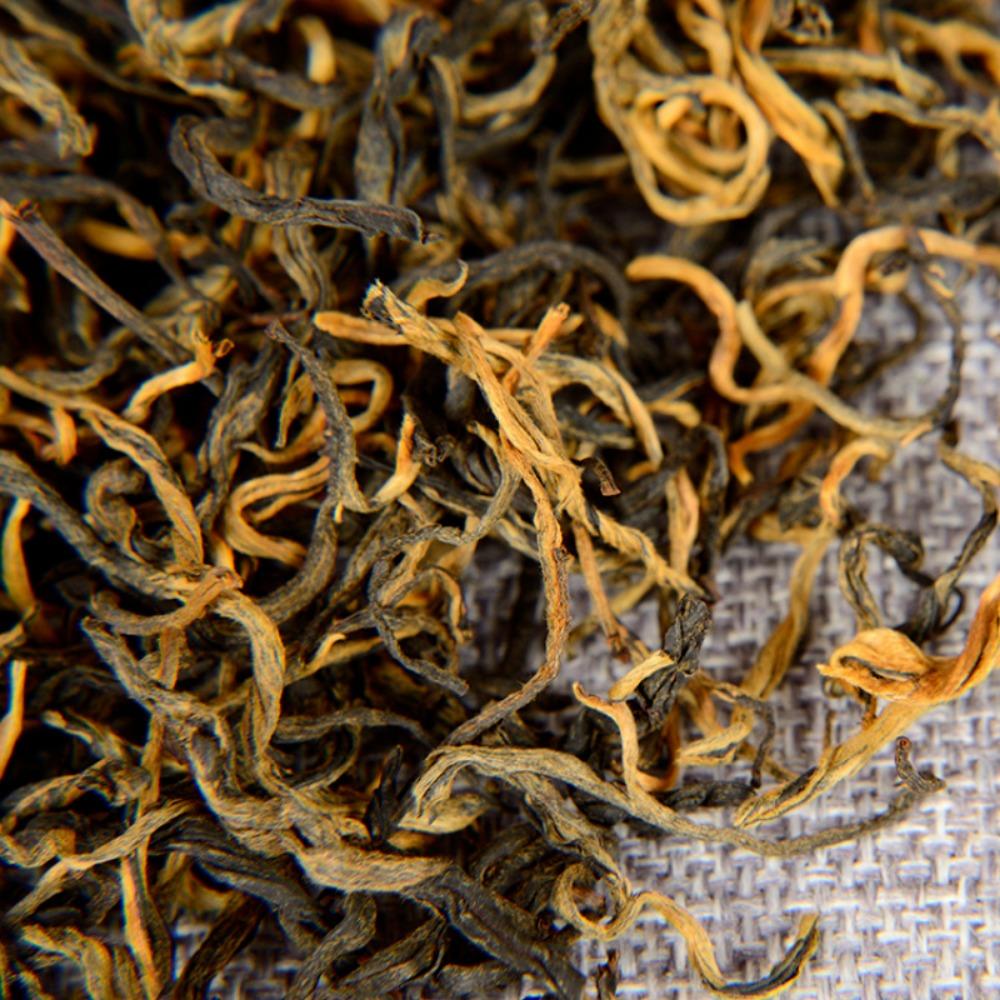 500g Yunnan Fengqing Dian Hong Herbata Jednolistna Zakrzywione paski Herbata czarna Kung Fu