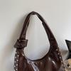 Sac Hobo en Cuir pour Femme Sac à Bandoulière Riveté avec Détail Nœud