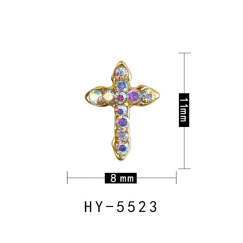 Ny Internetkändis Flash Tre-dimensionell Kors Nageldekoration Cro-hjärta Nageldorn Superflash Legering Nageldekoration