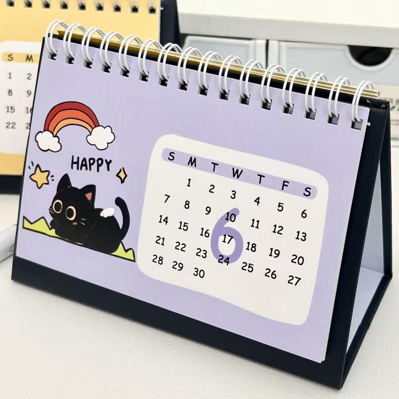 2026 Large Cat-Themed Desktop Calendar & Planner - Bilingual English/Chinese Monthly Weekly Planner Book(October 2025-Dec 2026)