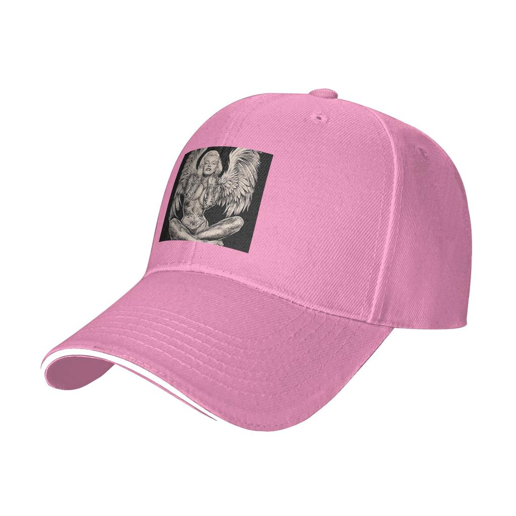 Marilyn Vintage Abstract Tattooed Angel Cap Casual Baseball Caps Adjustable Hat Hip Hop Summer Unisex Baseball Hats Customizable