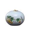 Blue-green Porcelain Tea Leaf Jar Round Orchid Ceramic Decorative Jar Multifunctional Home Candy Coffee Bean Herbal Sealed Box