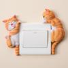 Stereo Switch Stickers Cute Cat Decorative Stickers Creative Animals Home Wall Decoration Living Room Bedroom Switch Decoration