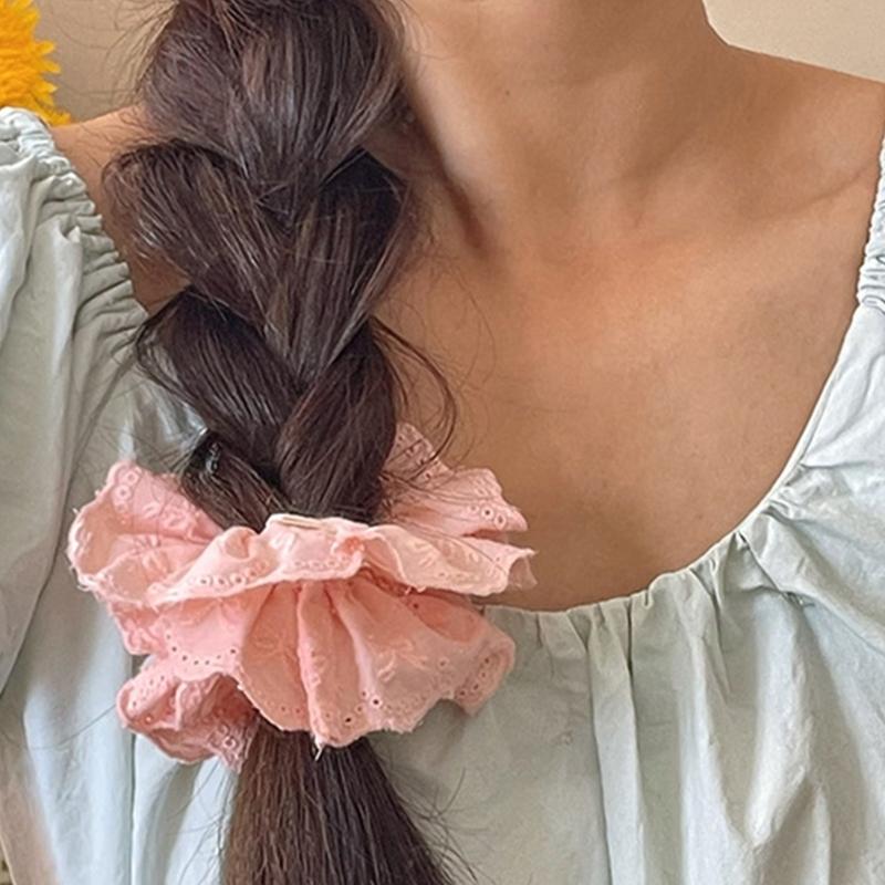 Elegant Hair Scrunchies for Women Large Double Layer Elastic Hair Scrunchy