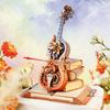Robotime Magic Cello Adults 3D Puzzles Wooden Music Box Puzzle To Build Unique Music Gift Hobby Kits Cat's Sky City Music Box