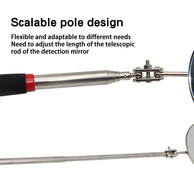 50mm Detection folding mirror 360° rotating reflector universal auto repair tool accessory telescopic bottom inspection mirror