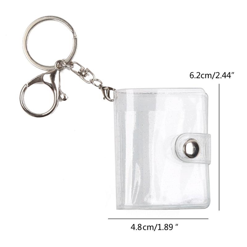 8 Pages Mini Photo Album Keychain Instant Picture Album Pendant Photo Storage Interstitial Pocket Keyring Lover Memory