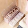 Transparent compartment storage box data cable classification box household organization box underwear and socks storage box