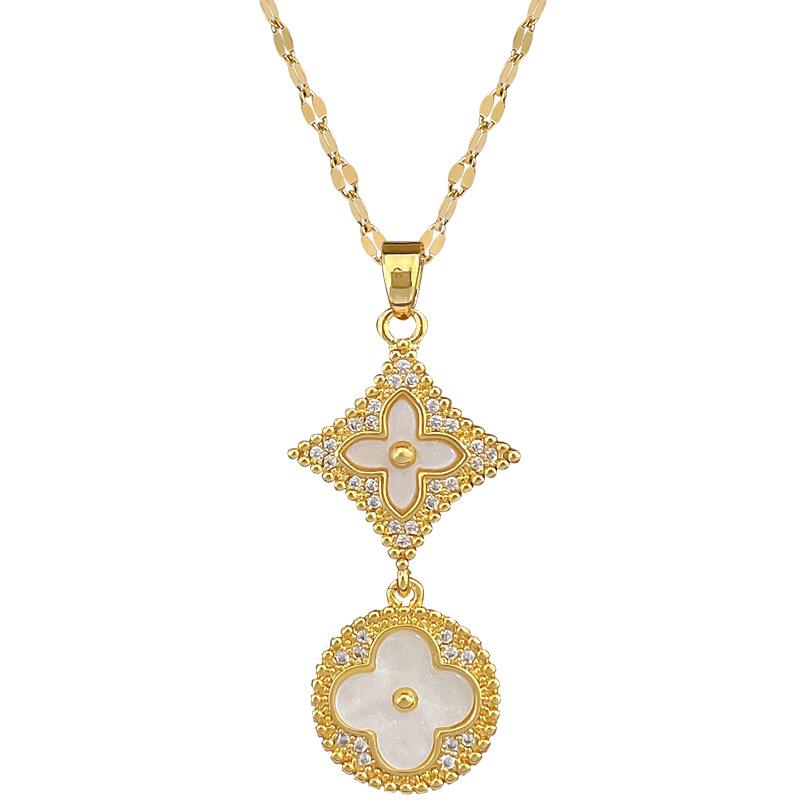 Round Ring Star Earrings Set Light Luxury Square Full Of Diamonds Personality Temperament Banquet Earrings Earrings Necklace