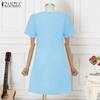 ZANZEA Womens Summer Casual Short Sleeve Elegant Dress