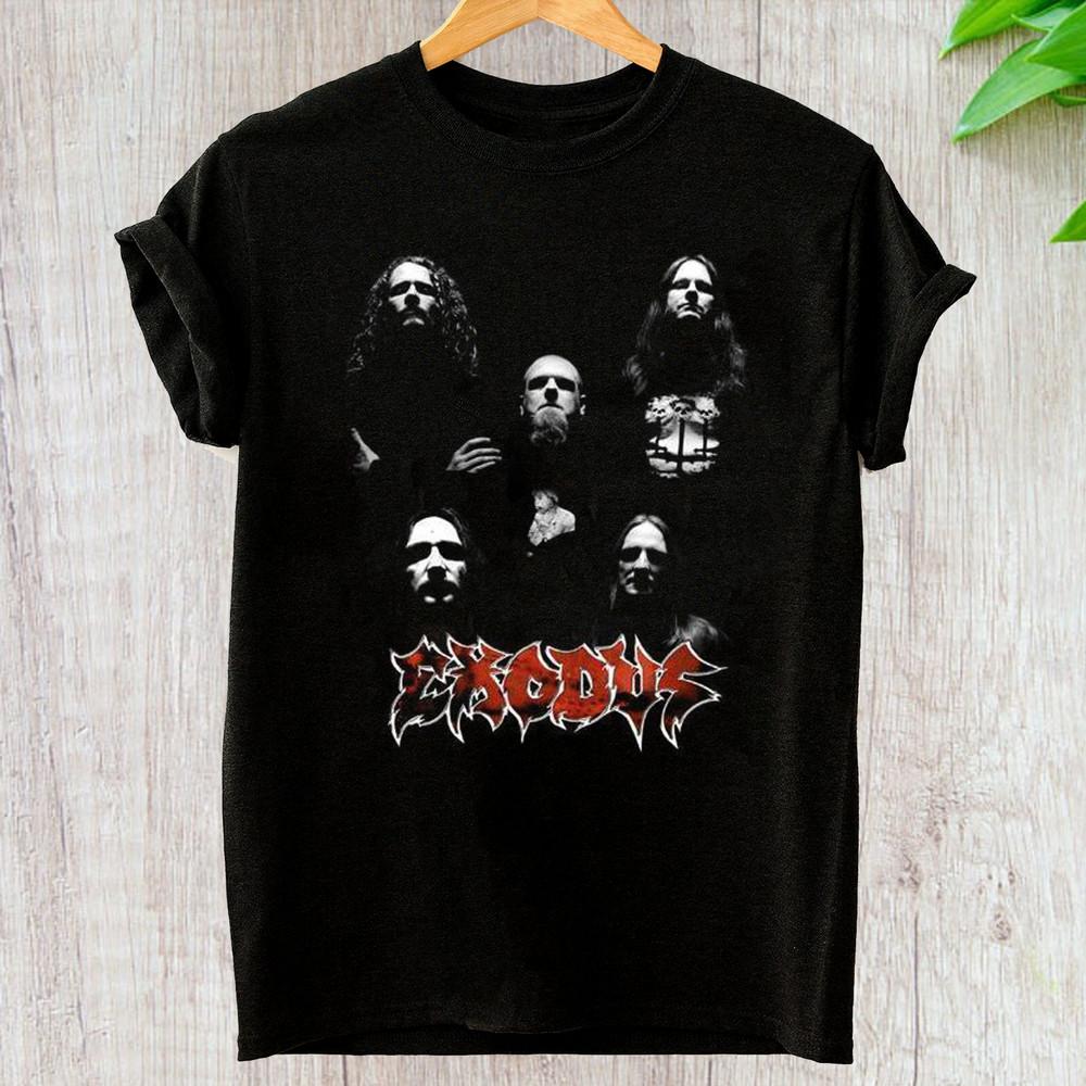 

NEW Exodus Band Member Short Sleeve Black All Size T-Shirt Unisex T-Shirt - Men s Summer Cotton Graphic Tee S разноцветный