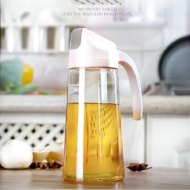 300/600/630ML Kitchen Glass Oil Bottle Dispenser Automatic Opening Closing Bottles For Oil And Vinegar Honey Olive Oil Container