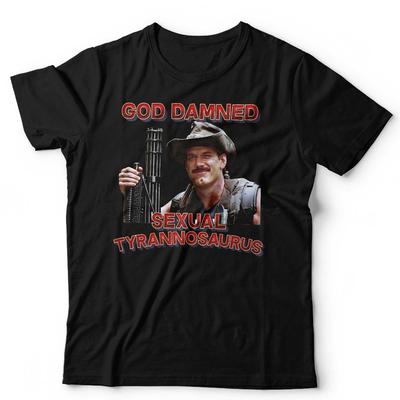 Predator Tričko God Damned Sexual Tyrannosaurus Unisex Blain Jesse Ventura 80s