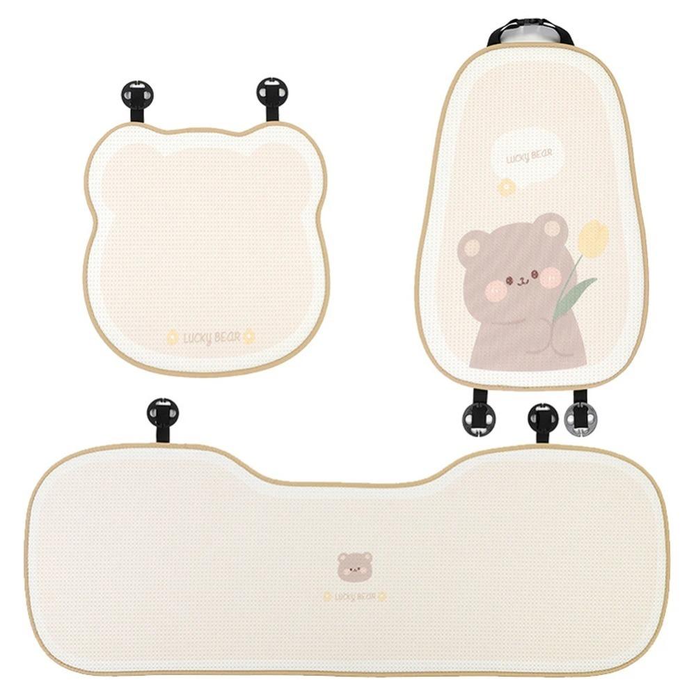 Bear Summer Breathable Seat Pad Protector Mat Car Ice Silk Cushion All-Season