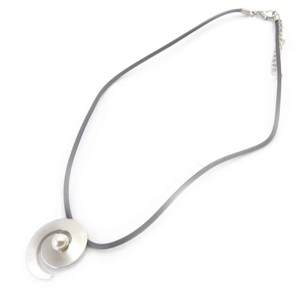 Les Trésors De Lily [J7953] - Halskette 'Choreografie' silberfarben schwarz