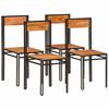 Dining Chairs - Maison Exclusive - Solid Acacia Wood - Steel Frames - Set of 4