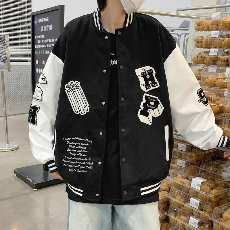 Herren Frühling und Herbst High Street Loose Casual College Ruffian Hübsche Paarjacke