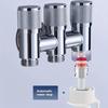 Stainless Steel 3-Way Water Valve Easy Adjust 1 Inlet 3 Outlets With Water-Stop Connector for Balcony Plant Watering