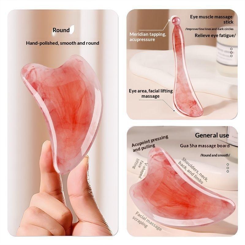2Pcs SPA Gua Sha Massage Board Resin Scraping Tool for Face Eye Neck Back Body Leg Skin Care