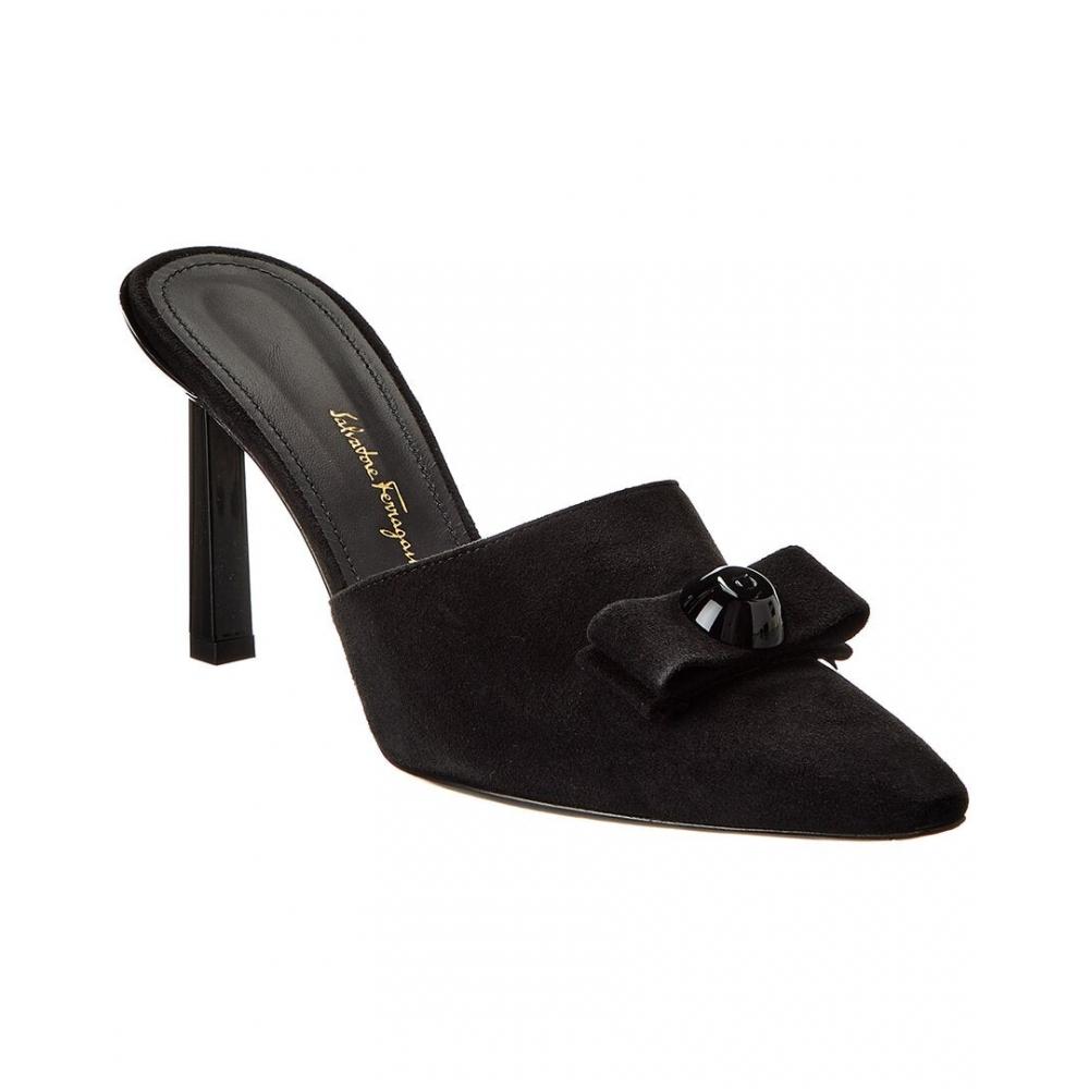 

Salvatore Ferragamo Ferragamo Kara Suede Mule Black US 9.5