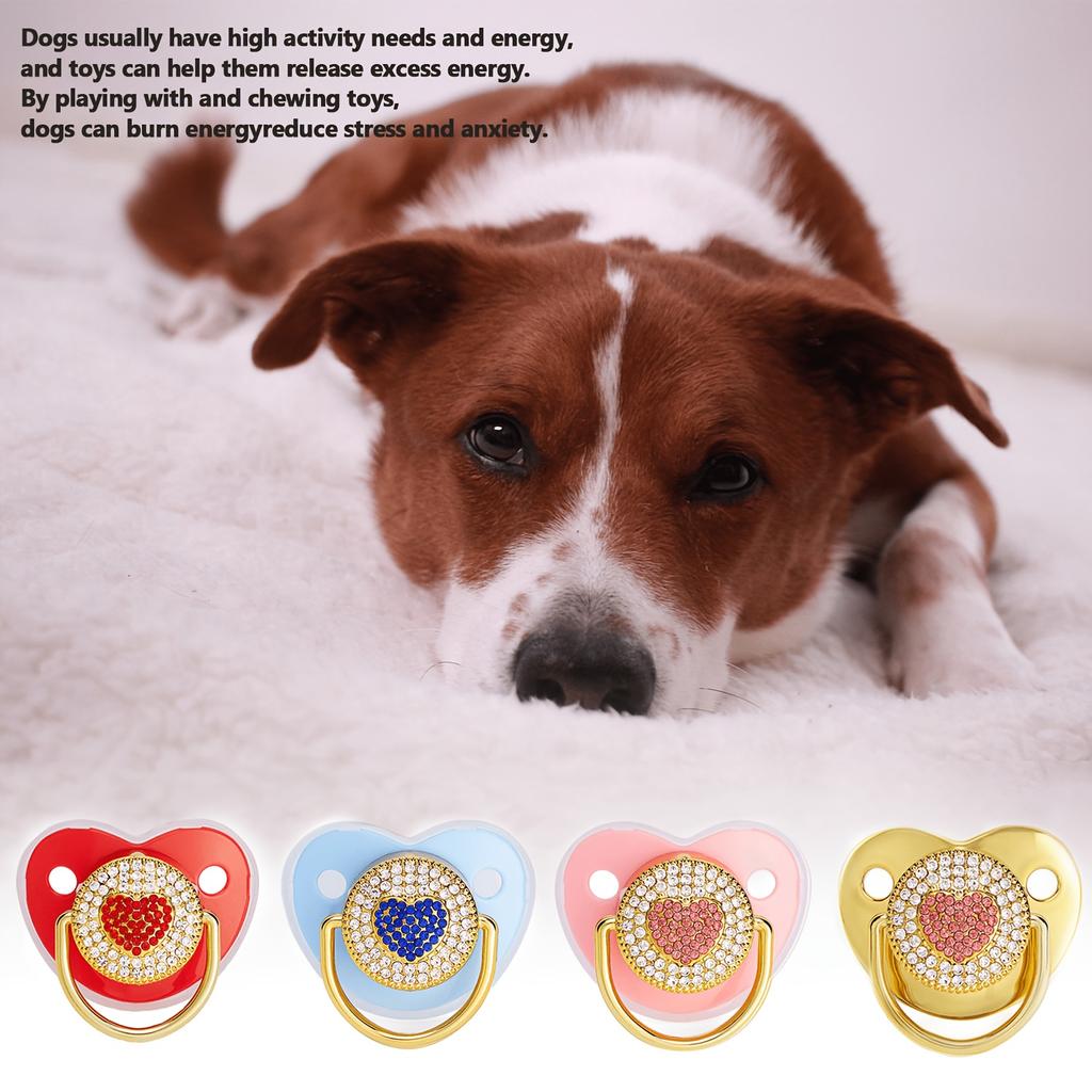 1 Sparkling Diamond-Shaped Silicone Pet Chew Toy with Dust Cover, Heart Pattern, Anxiety Relief for Dogs, Safe & Reliable, Suitable for All Breeds