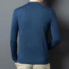 FXT6694 Men's Long Sleeve Wool Blend Knitted Polo Shirt
