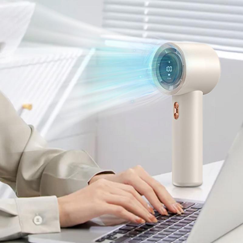 Portable Handheld Fan High Speed Portable Cooling Fan Handheld Quiet Electronics Hot Weather Fast Charging Solution For Reading