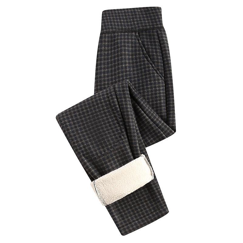 

Женские утепленные флисовые леггинсы с высокой талией для женщин среднего возраста, зимние, с теплой овчиной и наколенниками, брюки для мамы и бабушки 5XL