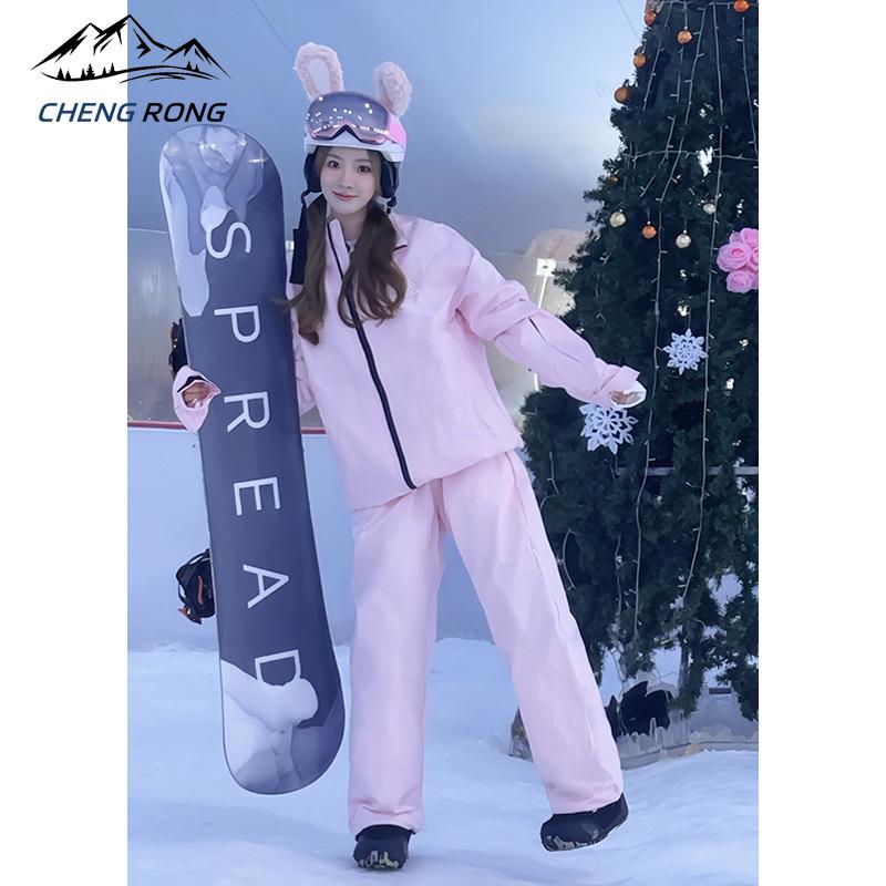 

2024 Waterproof Snowboard & Ski Suit Set - Men s & Women s Winter Warm Jacket S