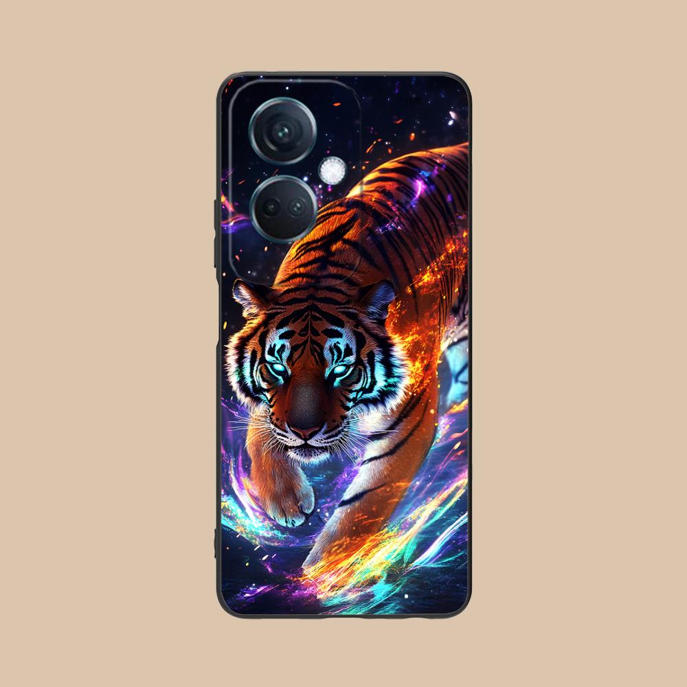 Tiger Neon Mobile Cell Phone Case for OPPO Find X9 X8 X7 X6 X5 X3 X2 Plus S Pro Ultra Lite Colorful Printing Cover Cover Luxury