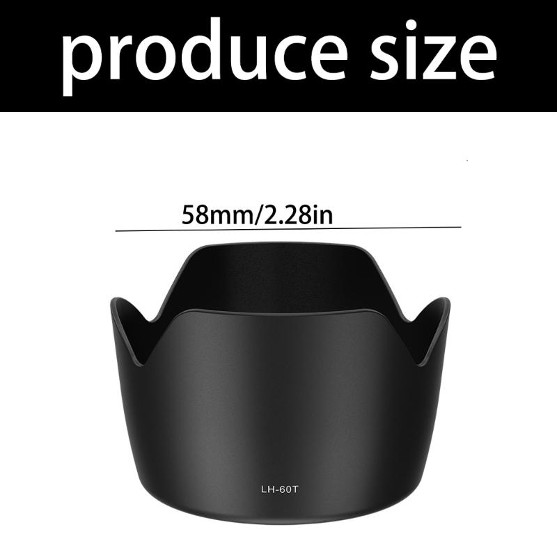 Professional Lens Hood LH-60T for RF 75-300/EF-S 55-250 II Lens 58mm Snap On Camera Lens Shade Cover
