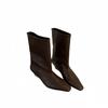 2025 autumn and winter new fashion versatile comfortable low heel boots square head short boots French temperament wedge short tube