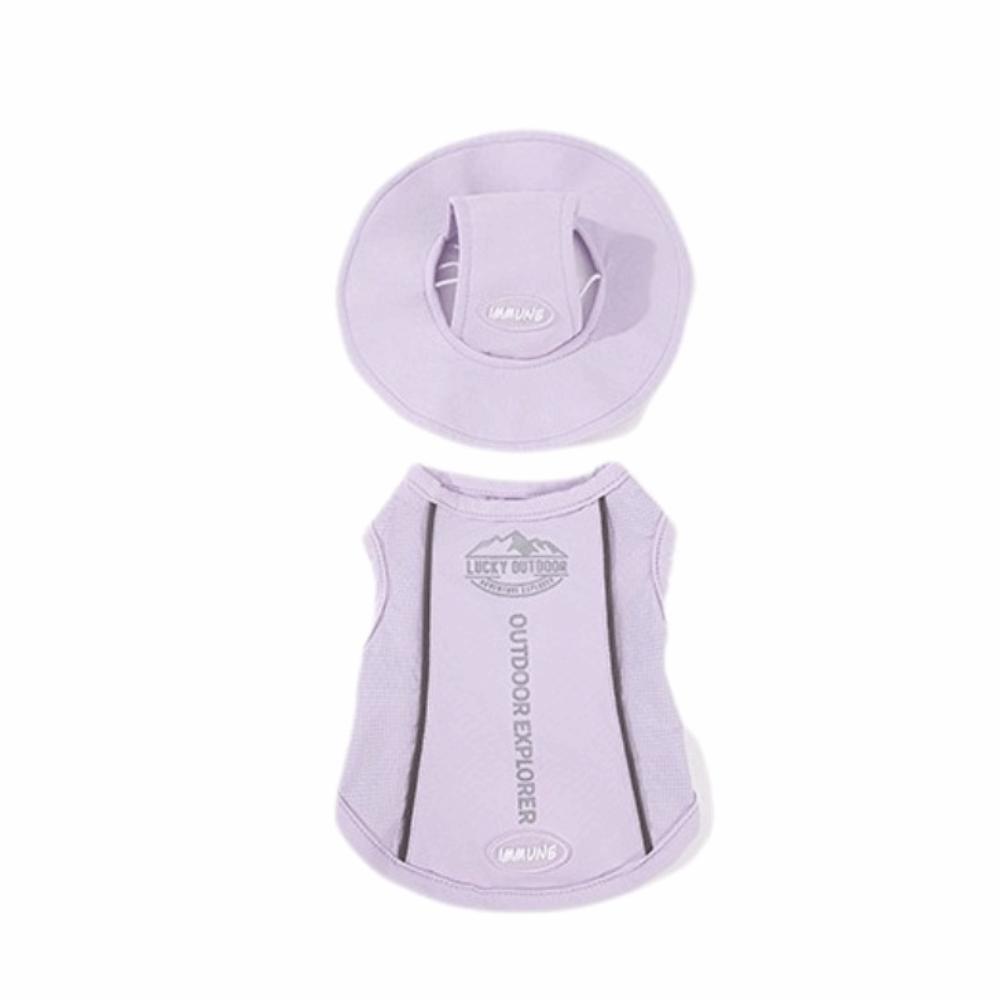 

with Sun Hat Pet Sun Protection Clothes Reflective Trim Dogs Short Sleeve Outdoor Activities L фіолетовий