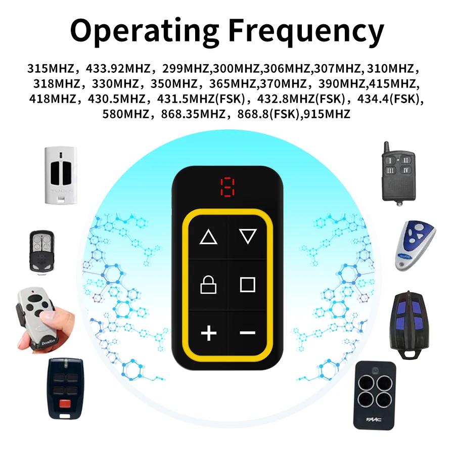 Multi Frequency 300-915MHz Garage Door Remote Control RF 8CH Copy Duplicator 433MHz 868MHz Remote Fixed Rolling Code Transmitter