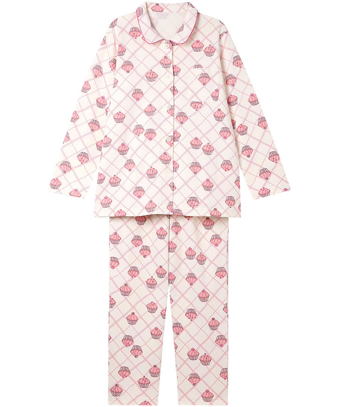 

Winter Cotton Fits up to Size Long Long EP6020 Wing/Wacoal Women s Pajamas, 100% (Skin Side), Warm, 3L, Sleeves, Pants,