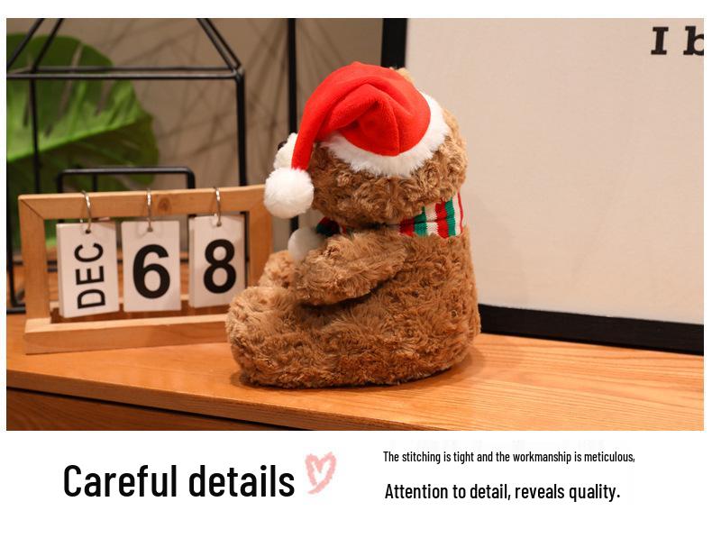 Christmas Teddy Bear with Scarf & Hat - Plush Toy for Valentine's & Birthday Gifts