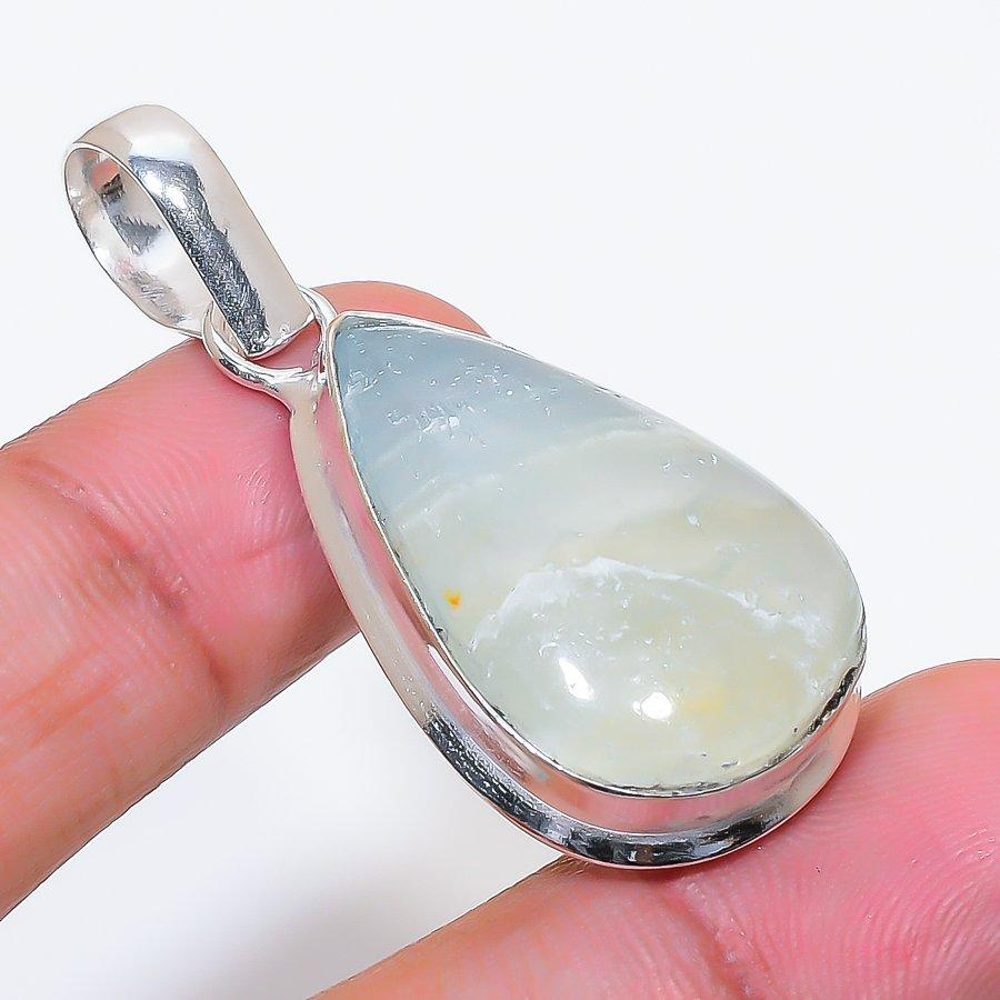 Natural Aquamarine Gemstone 925 Sterling Silver Jewelry Pendant 1.85" AP-16541