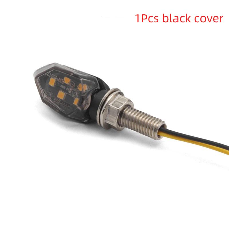 1Pcs Universal Mini Motorcycle Smoke Lens Turn Signal Light 5 Led 12V Amber Blinker Indicator Lamp Two Wire