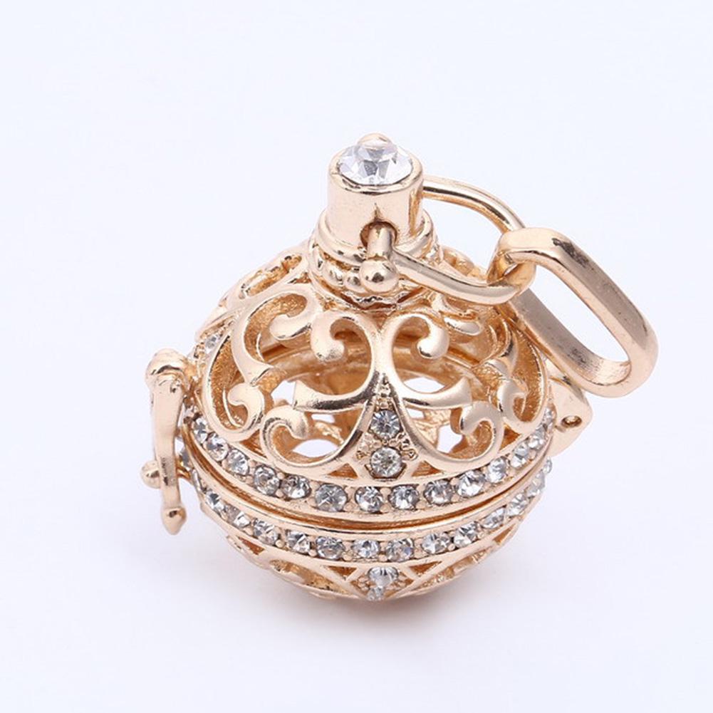 BLUELANS HALSKETTE Wunderbare CZ Chime Harmony Ball Lady Floral Medaillon Retro Geschnitzte Glocke Engelsrufer Halskette Frauen Geschenk