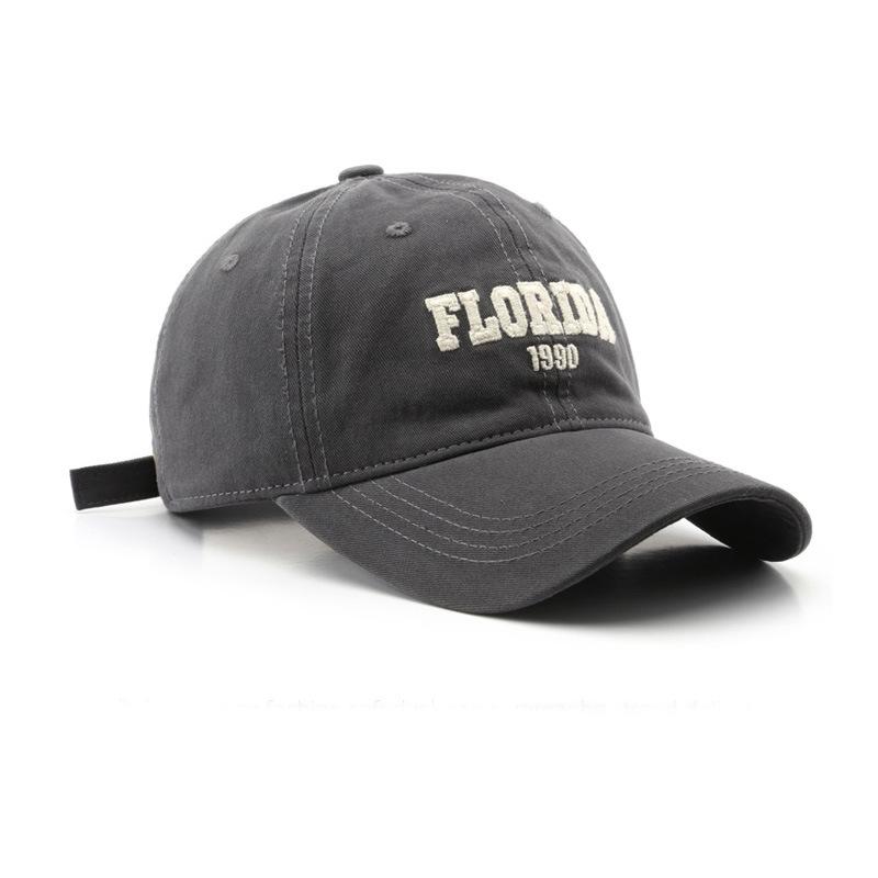 Deep top big head circumference baseball cap women's spring and summer versatile embroidery shows small face wide curved brim peaked cap men's trendy
