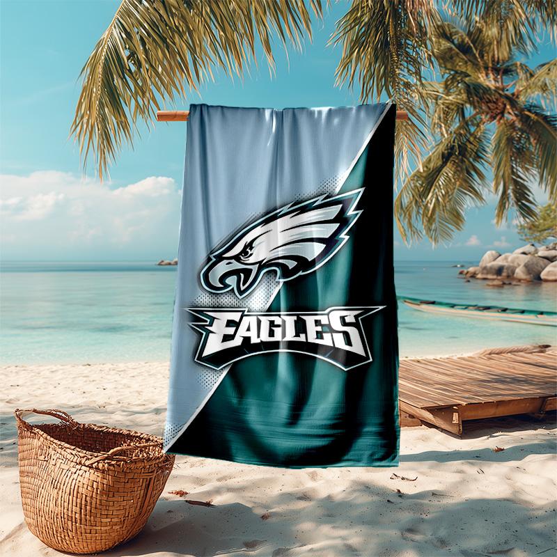 proof beach towel with Philadelphia Eagles LOGO pattern - soft,absorbent,quick-drying,machine washable - perfect for swimming,camping,bathing
