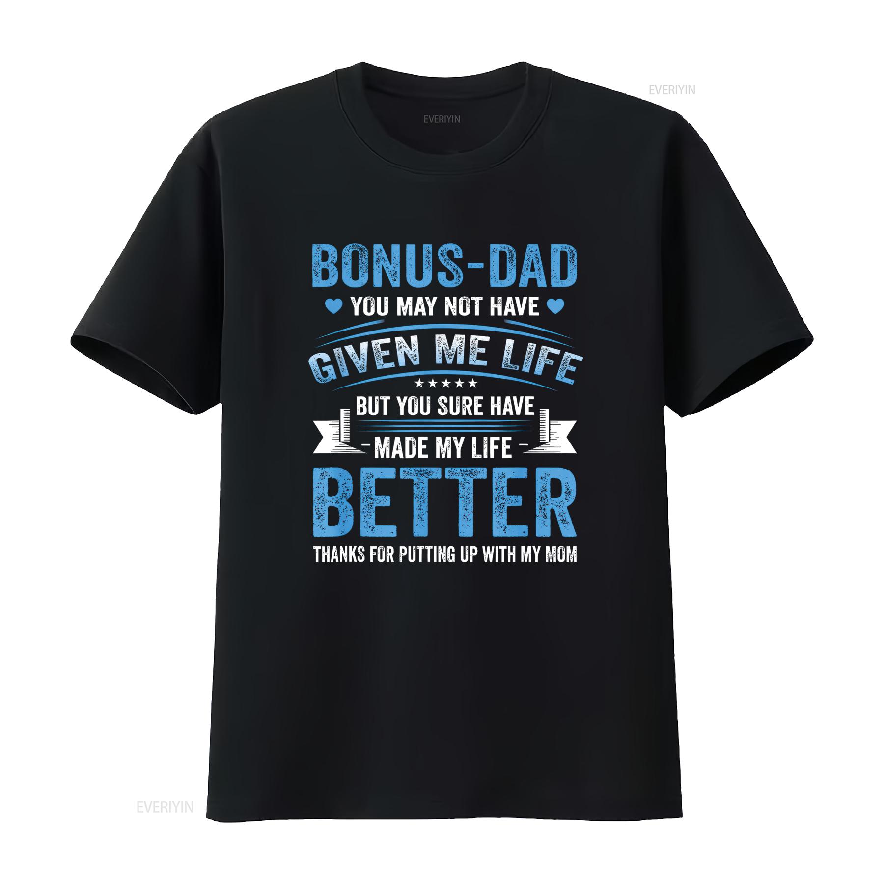 

Funny Father s Day Bonus Dad From Daughter Son Wife T Shirt vintage Washed Casual Top For Everyday Wear Breathable homme 4XL