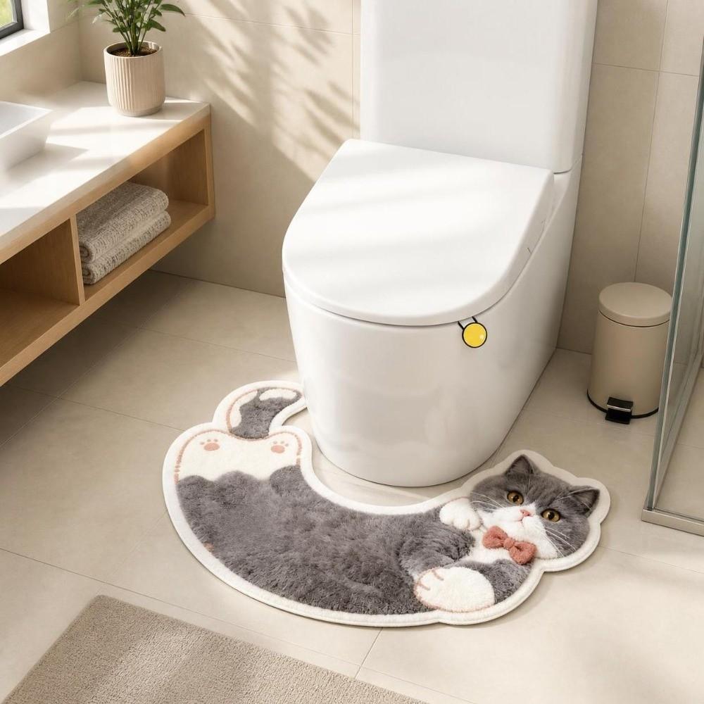 Soft U-Shaped Bath Mat Cozy Bathroom Rug Practical Toilet Foot Mat  Guest Room