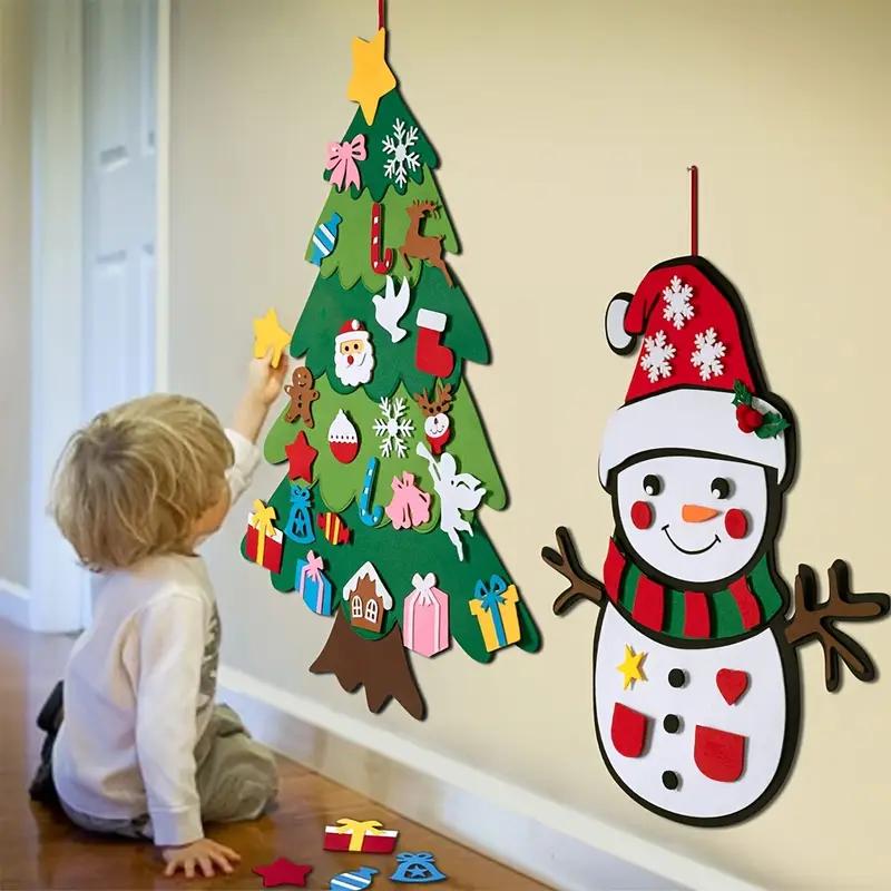 DIY Felt Christmas Tree Set With Ornaments Plus For Home Wall Hanging Felt Christmas Craft Kits Xmas Decoration Party Gifts