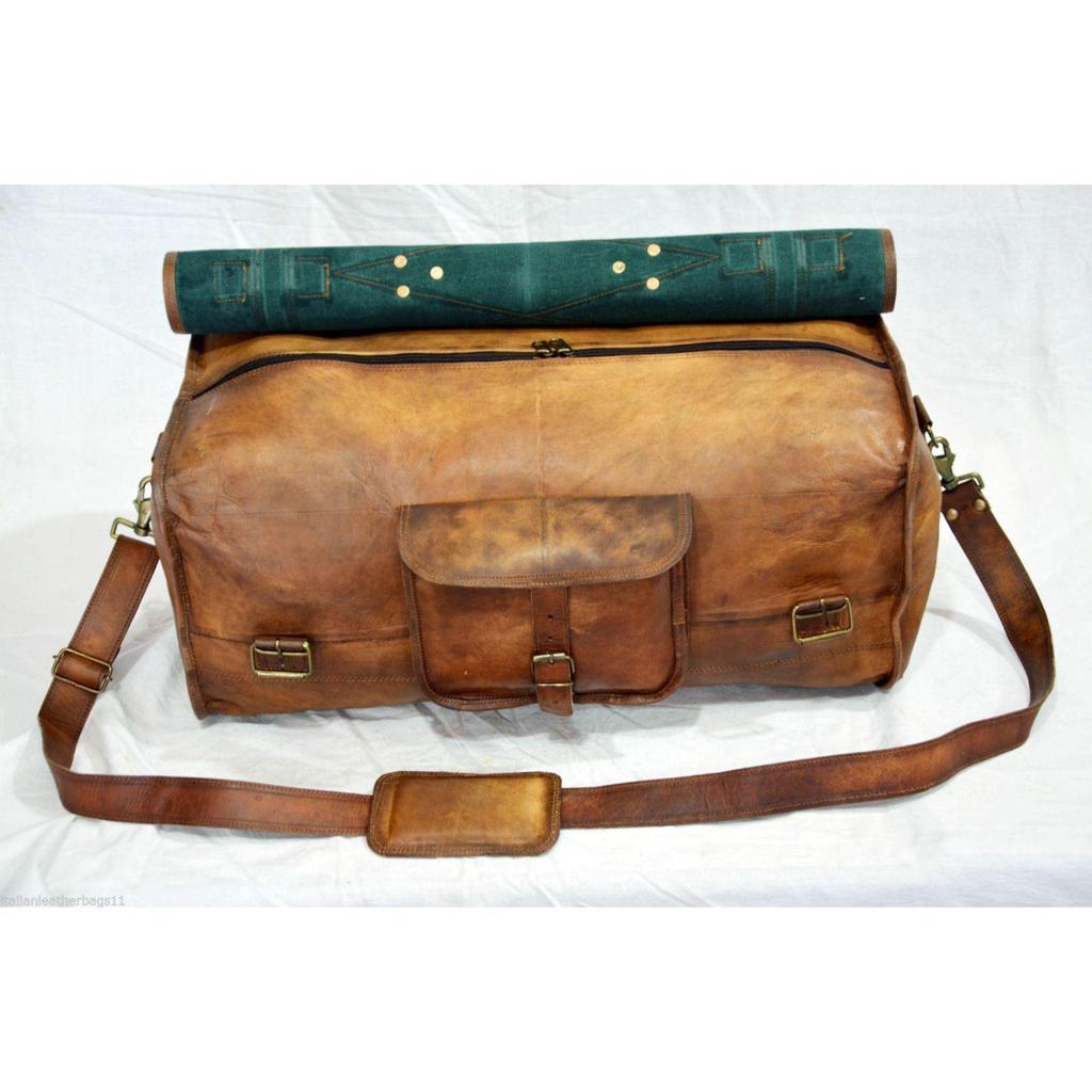 Große Herren-Reisetasche aus Leder im Vintage-Stil, für Wochenende, Fitnessstudio, Übernachtung, Reisetasche, NEU