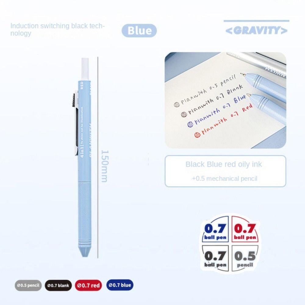 0.5mm Lead Core Four in One Ballpoint Pen Stationery Gravity Sensor Roller Ball Pen  Student