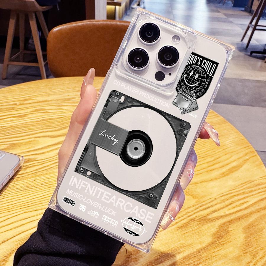Fun Creative Album 14 Plus 13 Pro Max 12 11 Rectangular Right angled Straight Edges 15 Transparent Phone Case for iphone 16 Promax