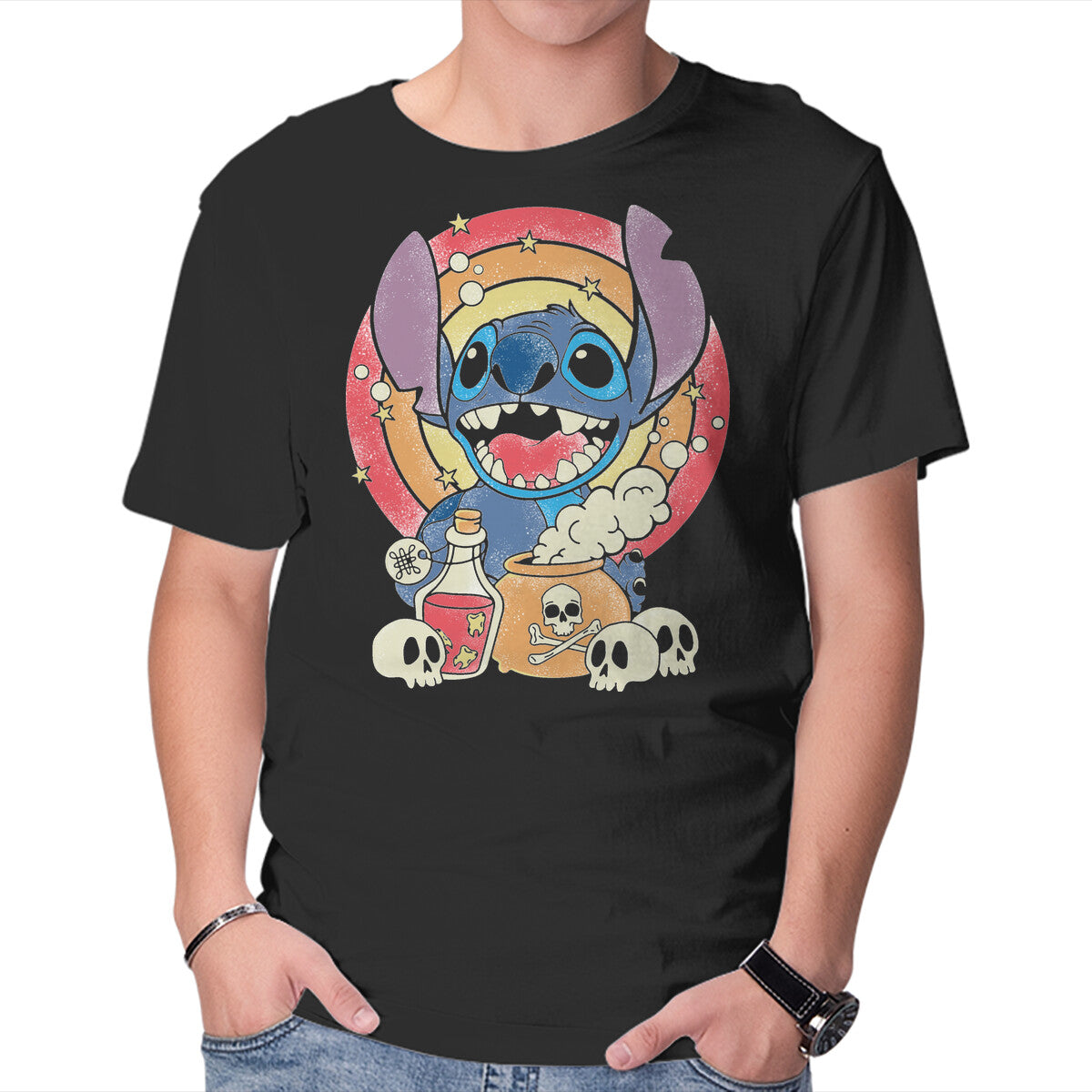 Unisex Crew Neck T-Shirt Stitch Craft Graphic Short Sleeve Casual Tee M